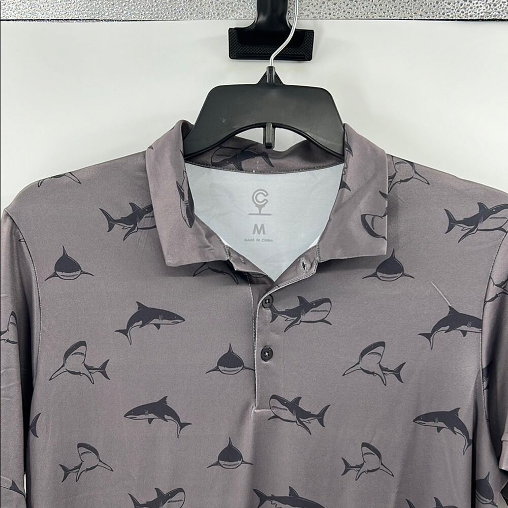 Caddy Cart Men's Short Sleeve Performance Polo - Sharkey - Black - Medium - NWT